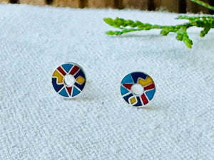 Mini Multicolor Silver Studs - NEW