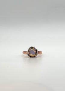 Teardrop Copper & Silver Ring -Opal