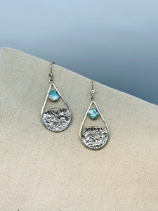 Waterdrop Silver & Turquoise Earrings