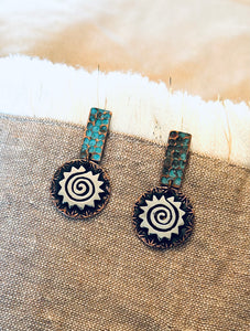 Swirl Sun Earrings *Copper variants