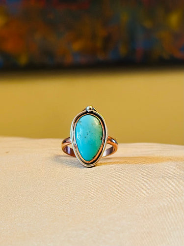 Turquoise Copper & Silver Ring