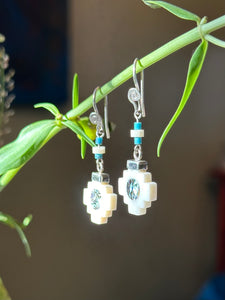 Chakana Earrings *Abalone & Silver