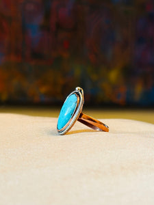 Turquoise Copper & Silver Ring