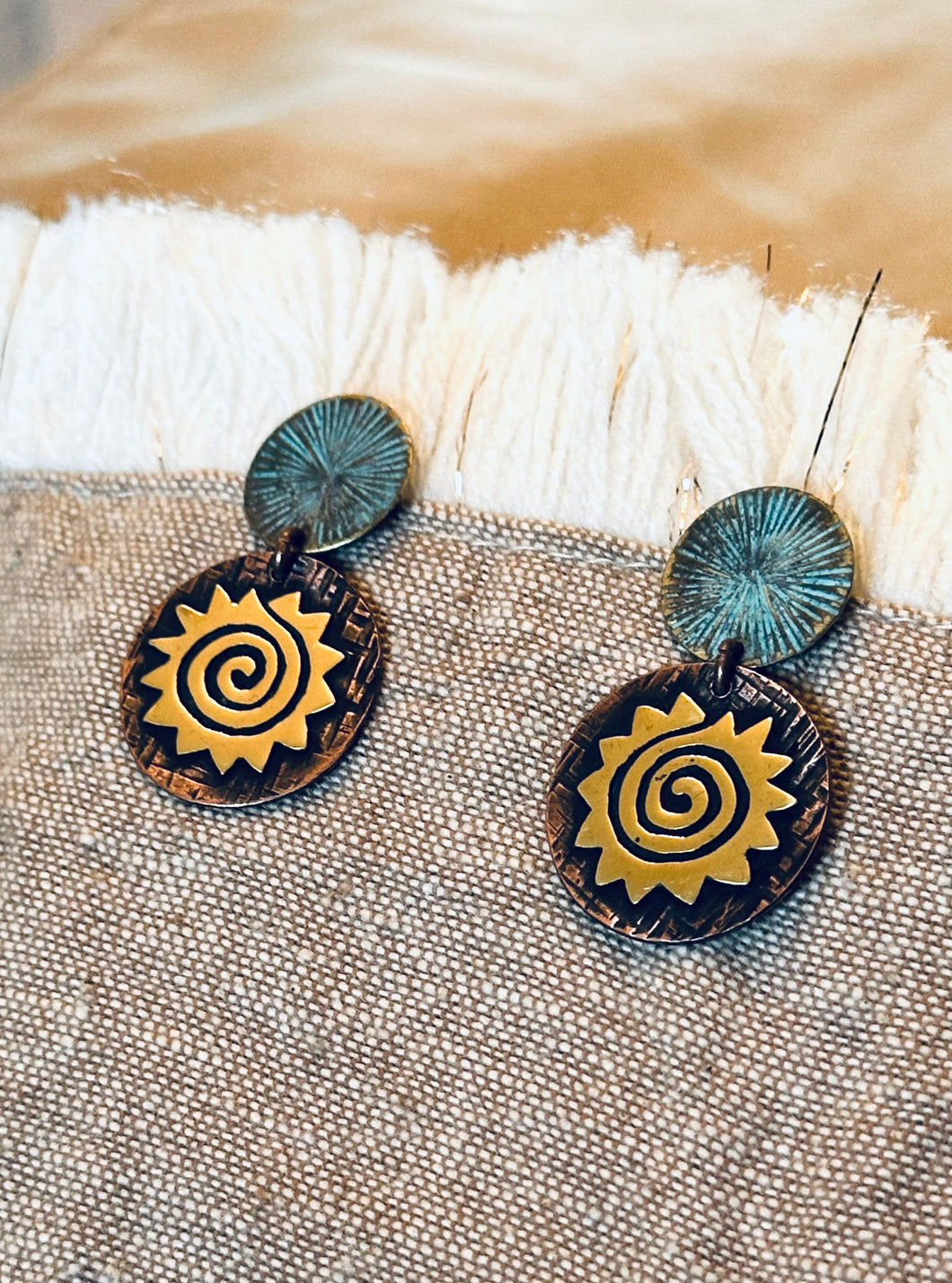 Swirl Sun Earrings *Copper variants