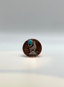 Turquoise Copper Ring -Llama
