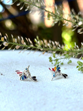 Load image into Gallery viewer, Mini Silver Hummingbird Studs