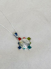 Load image into Gallery viewer, Silver Chakana Pendant - Spiral