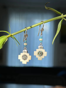 Chakana Earrings *Abalone & Silver