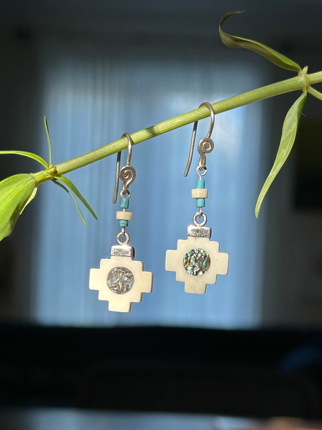 Chakana Earrings *Abalone & Silver