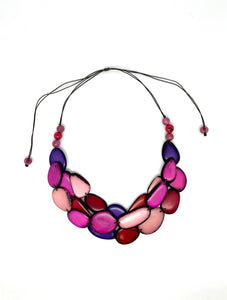 Red Tagua Nut (3 row) Necklace