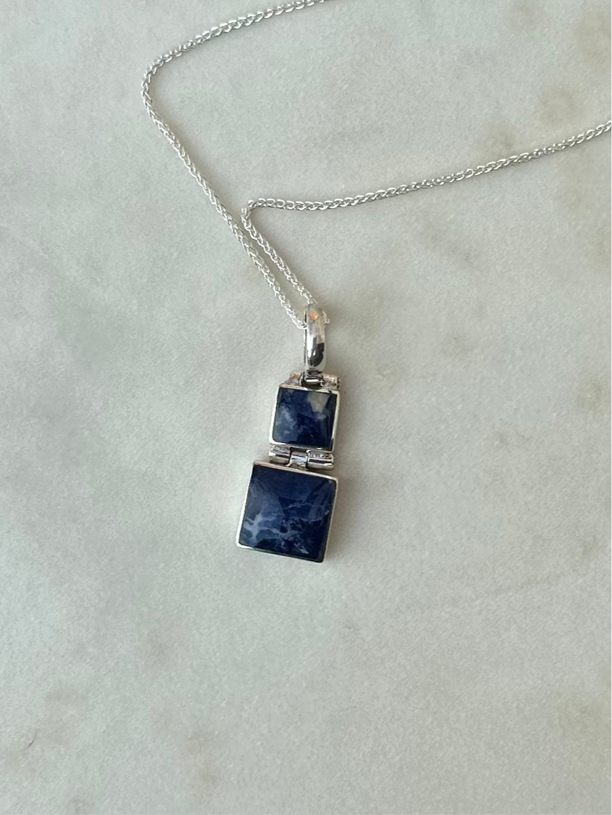 Sodalite Silver Pendant