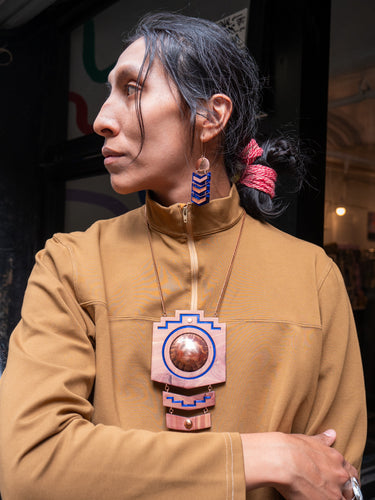 Hatun Killa (Big Moon) Cedar & Copper Medallion