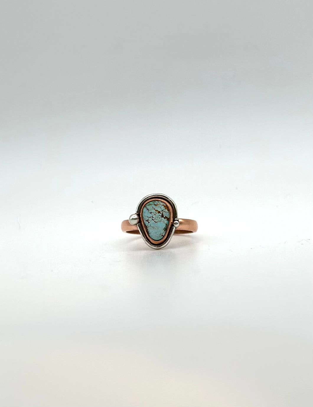 Turquoise Copper & Silver Ring