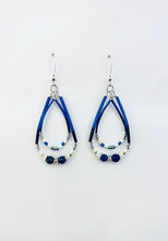 Load image into Gallery viewer, BLUE Double Hoop Quill Earrings