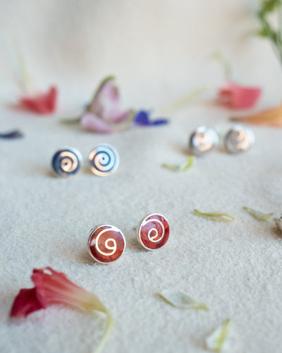 Spiral Silver Studs