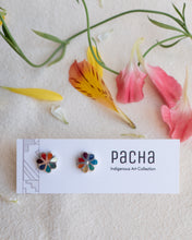 Load image into Gallery viewer, Silver Flower Studs
