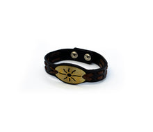 Load image into Gallery viewer, Brass Signet Leather Bracelets